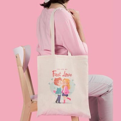 iKraft Canvas Tote Bag Printed Design - First Love