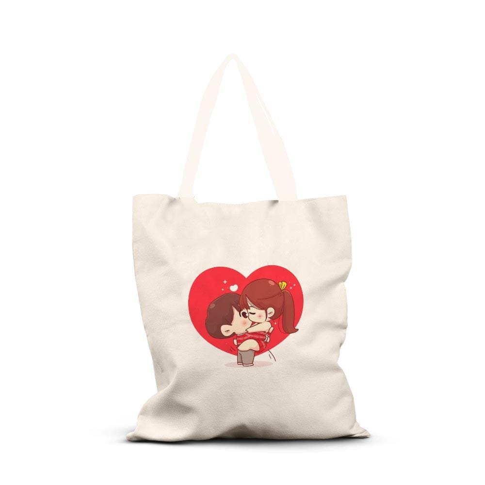 Tote Bag Printed Design - Cute Couple - Valentine Special