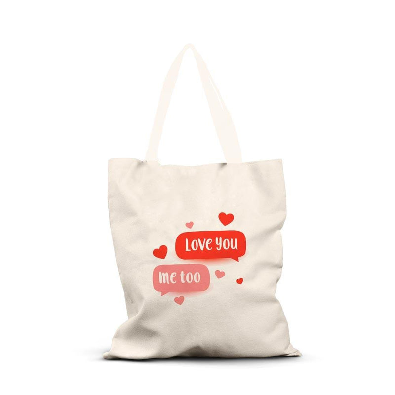 iKraft Tote Bag Printed Design - Love You Me Too