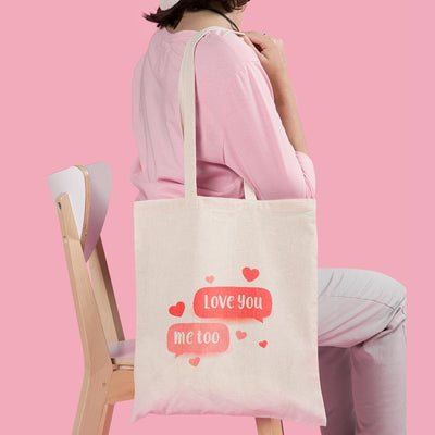 iKraft Tote Bag Printed Design - Love You Me Too