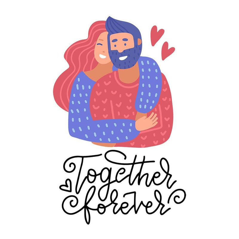iKraft Sequin Magic Cushion Printed Design "Forever Together"