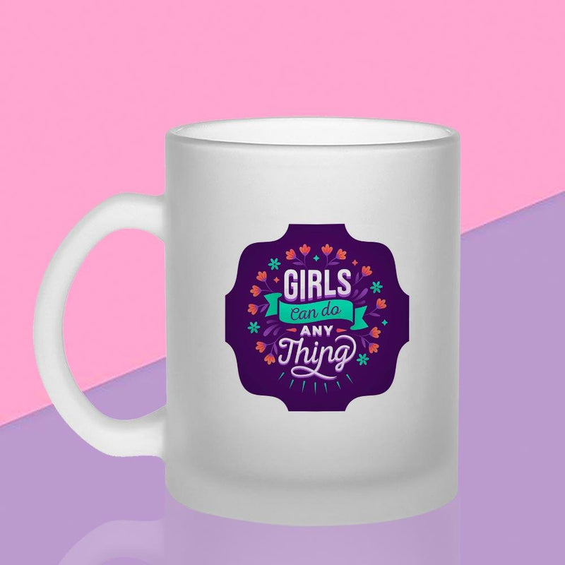 iKraft Frosted Printed Coffee Mug - Girls Can Do Anything