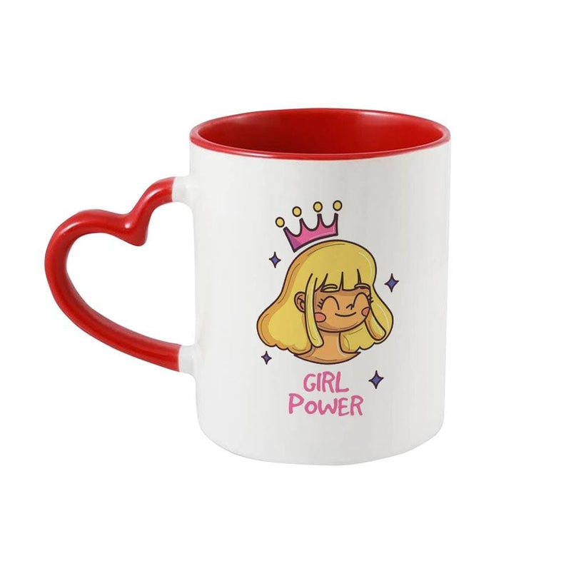 iKraft Heart Handle Coffee Mug Printed Design - Girl Power