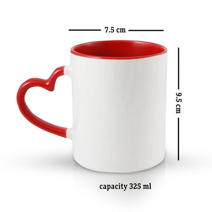 Heart Handle Coffee Mug Printed Design - I Love You Forever - Valentine Special