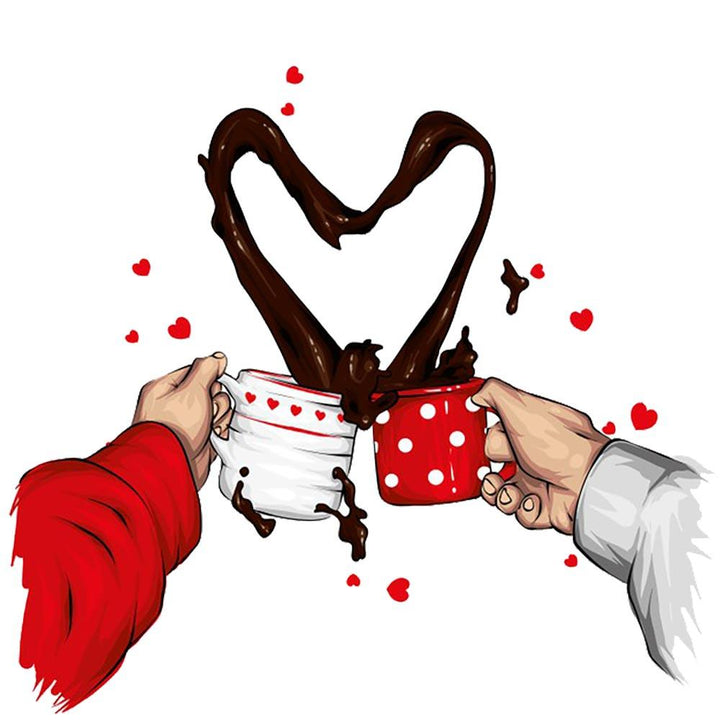 Heart Handle Coffee Mug Printed Design - Coffee Love - Valentine Special