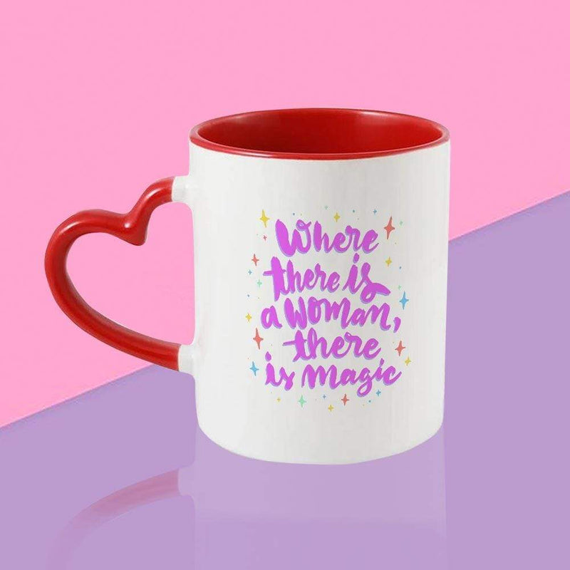 iKraft Heart Handle Coffee Mug Printed Design - There is Magic