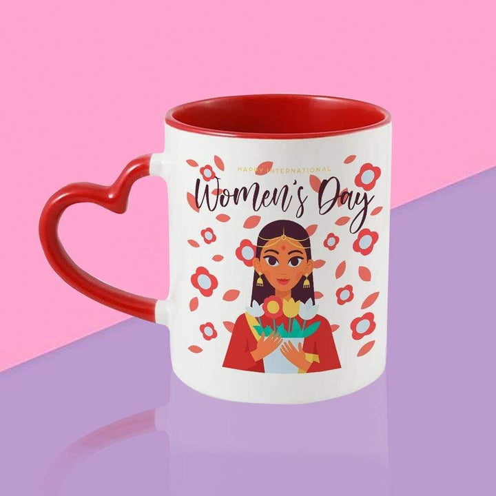 iKraft Heart Handle Coffee Mug Printed Design - Women's Day