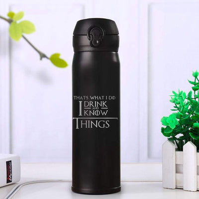 iKraft Insulated Bottle Design "I Drink and Know Things"