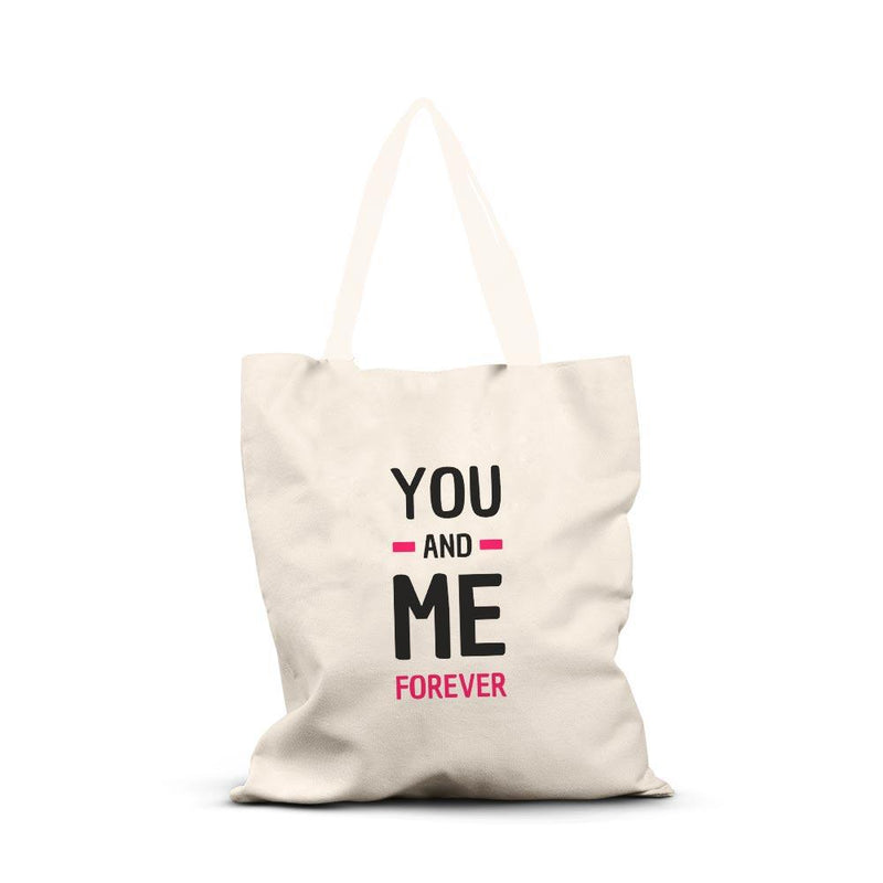 iKraft Tote Bag Printed Design - You and Me Forever
