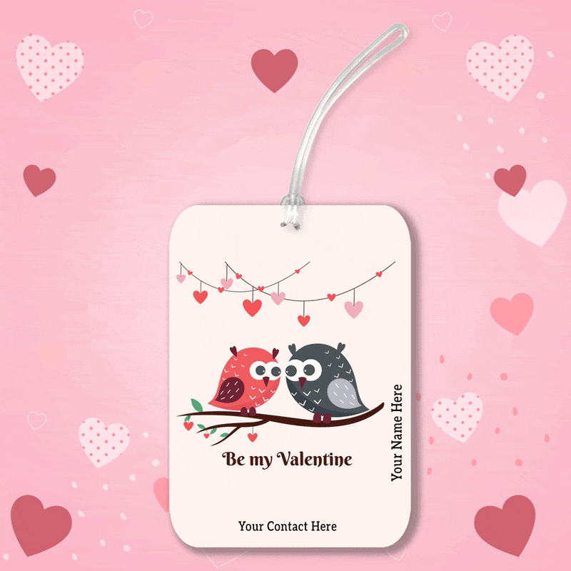 iKraft Personalised Travel Tag Printed Design - Be My Valentine
