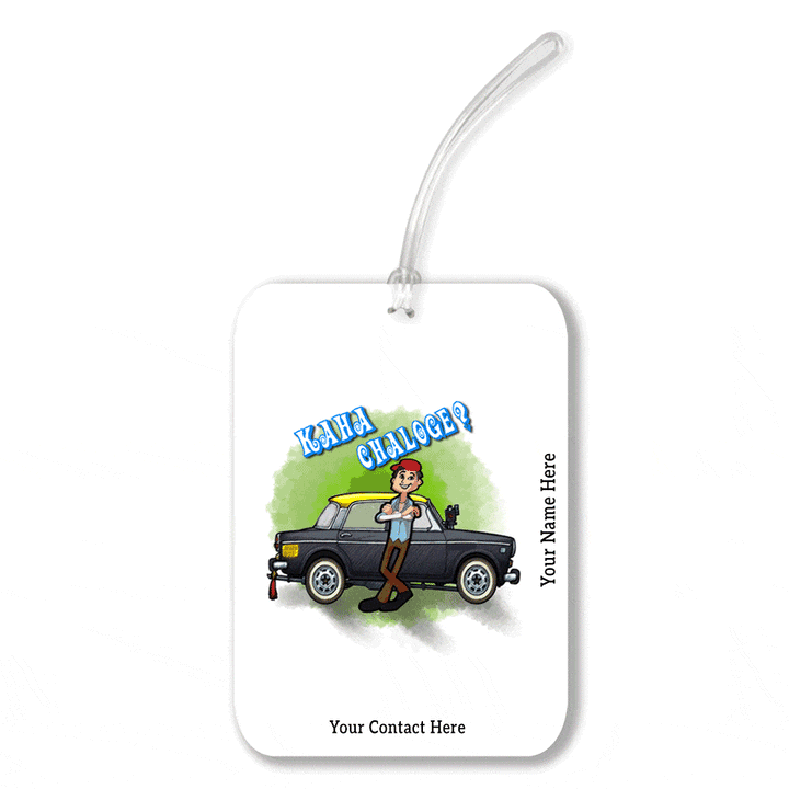iKraft Personalised Printed Travel Tag with Travel Quotes | Design "Kaha Chaloge?"