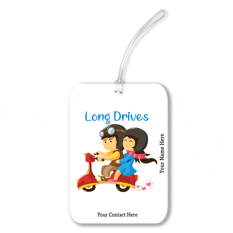 iKraft Personalised Printed Travel Tag with Travel Quotes | Design "Long Drives"