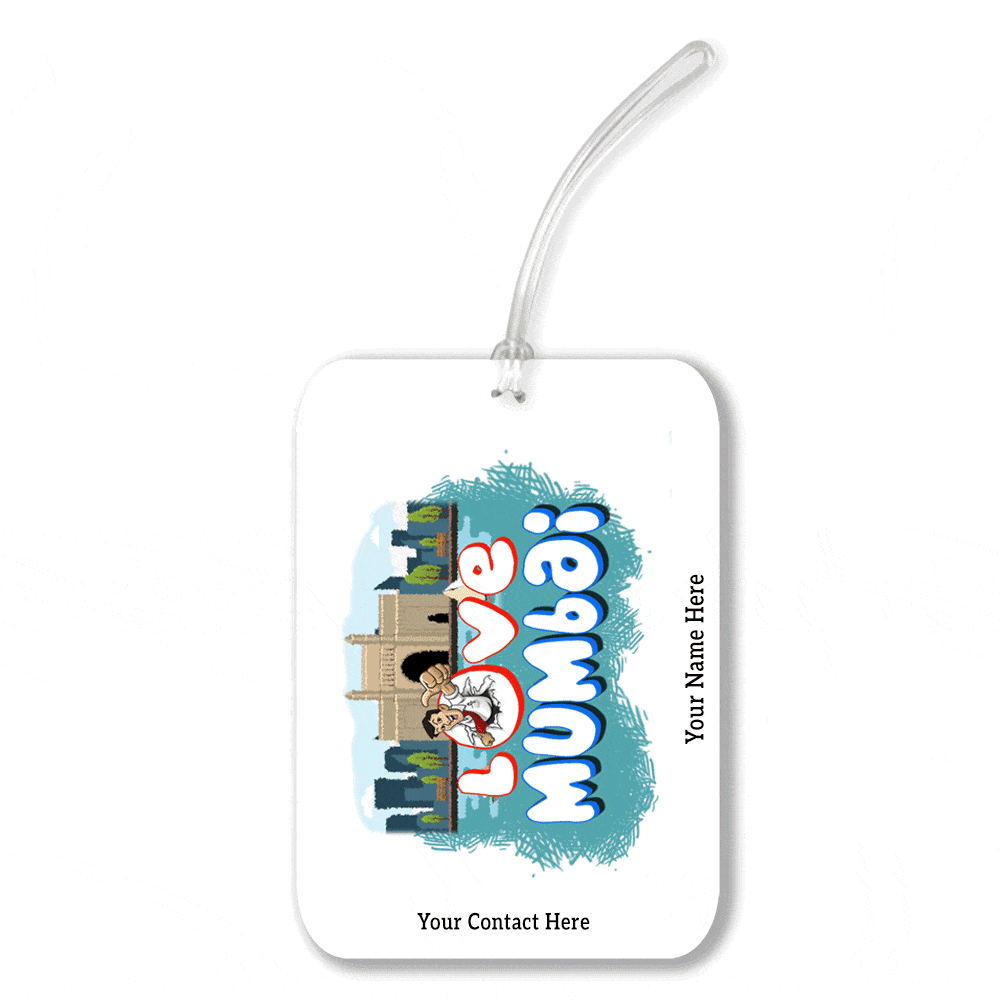 iKraft Personalised Printed Travel Tag with Travel Quotes | Design "Love Mumbai"