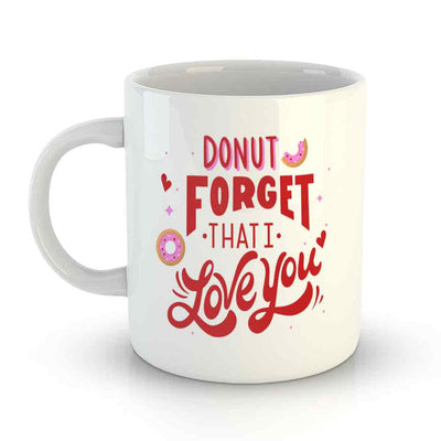 White Coffee Mug Printed Design - Love You