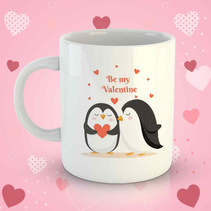 White Coffee Mug Printed Design - Be My Valentine - Valentine Special