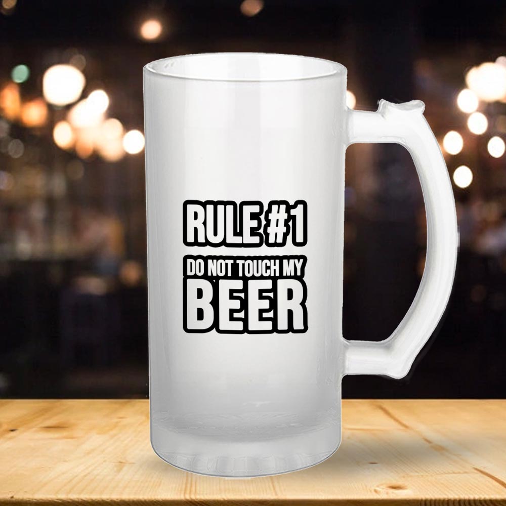 Funky beer mug, Cool beer mug, printed beer mug, frosted beer mug, frosty beer mug