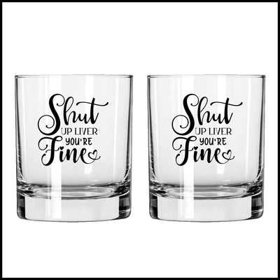 Personalised Whiskey Glasses Set of 2 - Design - Shut Up Liver